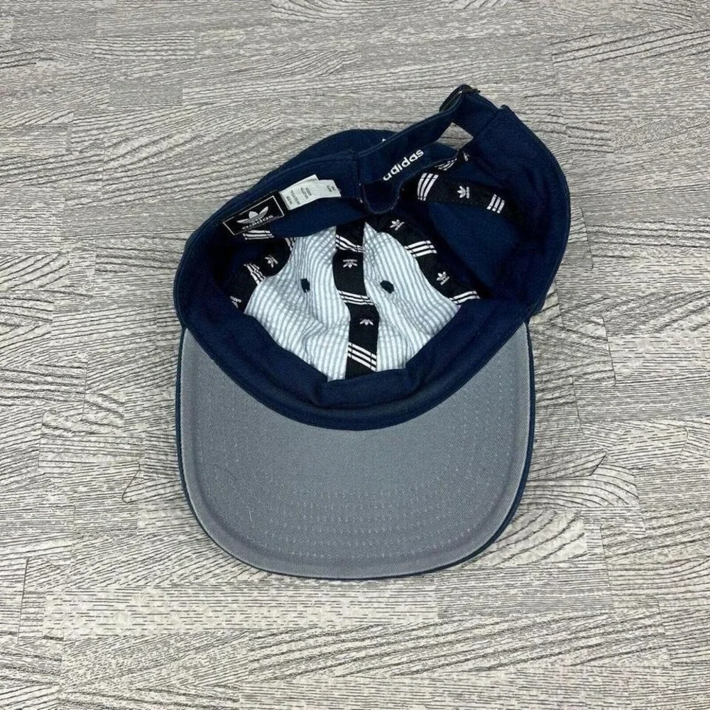 Adidas Trefoil Hat Cap Strap Back Blue‎ Canvas Adult Skate